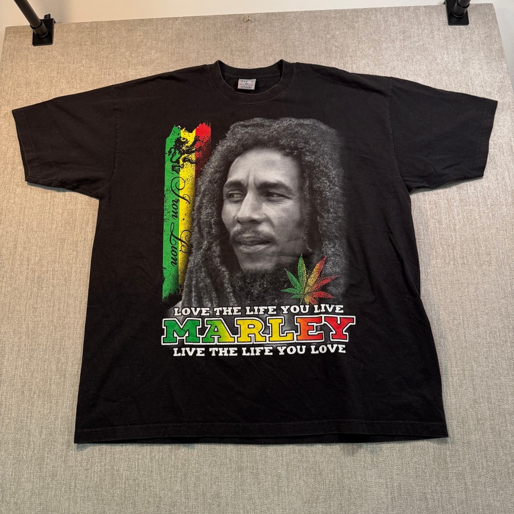 Shaka Wear Bob Marley Graphic T-Shirt Mens 3XL Black SuperMAX Heavy Cotton Tee